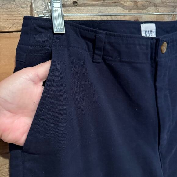 GAP Mid-Rise Loose Straight Leg Khakis In Navy Uniform Size 10 Preppy Office - Picture 8 of 16